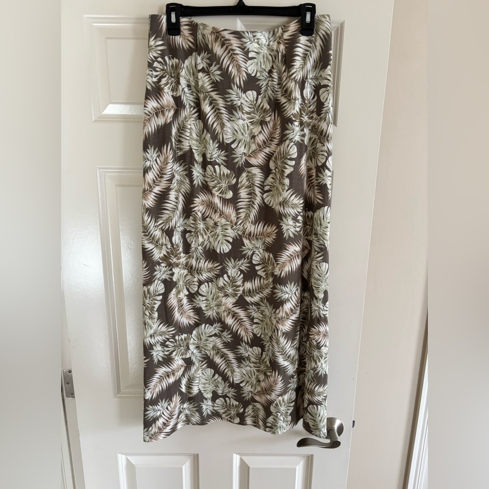 J Jill Cheerful Palms A line pull on maxi skirt size Med Tall 🌴 - Picture 4 of 8